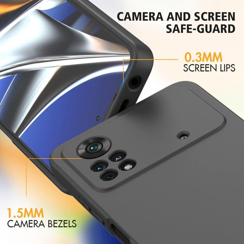 Xiaomi Poco X4 Pro védőtok - Strapabíró fekete borítás