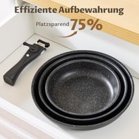Fadware Indukciós Serpenyő Készlet - 20, 24, 28 cm Tapadásmentes Serpenyők Levehető Fogantyúval - Minden Tűzhelyhez, Kempinghez, Sütőhöz 8