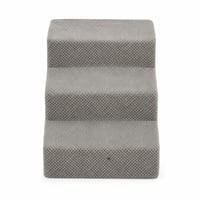 EHEYCIGA Scară pentru animale de companie pentru câini, 3 trepte, 40 cm înălțime, gri, husă lavabilă — pată pe prima treaptă (Outlet) 1