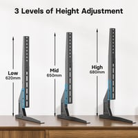 1home Univerzális TV Állvány Asztali Monitortartó 22-65" Képernyőkhöz - Televízió Talp Konzol LCD LED Képernyőemelő 3