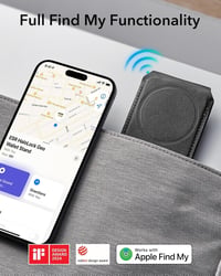 ESR MagSafe Pénztárca - Geo iPhone Kártyatartó Find My Funkcióval, Erős Mágnessel, Állvánnyal iPhone 16/15/14/13/12 Készülékekhez, Fekete 2