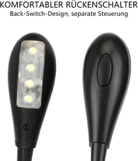 CAM2 Kottaállvány LED Lámpa 8 LED-del, 2 Fokozatú Állítható Fényerő, USB Kábellel, Zongoraállványhoz, Íróasztalhoz Használható Flexibilis Ha 7
