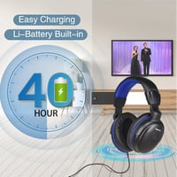 SIMOLIO TV Fejhallgató Hosszú Kábellel, Fülre Illeszkedő Headset Televízióhoz Hangerősítővel, Hangszín és Hangerő Szabályozás, 5,5m Spirál K 5