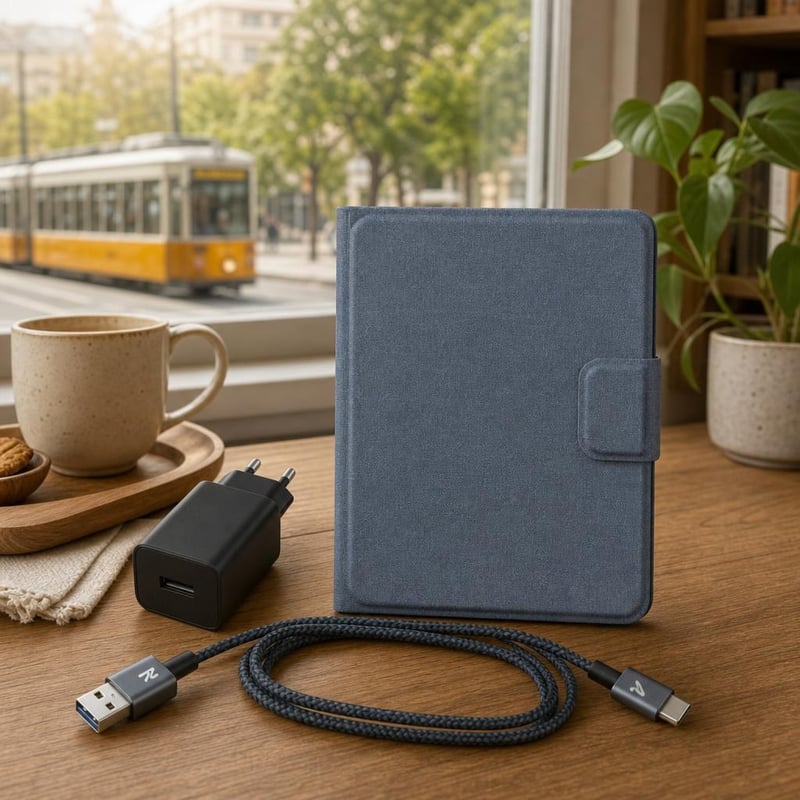 Komplet za čitanje u pokretu: 1x zaštitna maska + 1x 20W USB punjač + 1x 1m USB-C kabel