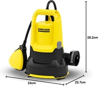 Kärcher SP 9.000 Lapos Merülőszivattyú 9000 l/h - Szennyezett Vízhez, 7m Merülési Mélység, 5mm Szemcseméretig, 1mm Maradékvíz Magasság 8