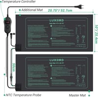 Luxbird fűtőszőnyeg termosztáttal - 4 db vízálló melegítőlap üvegházakhoz, 30W 3
