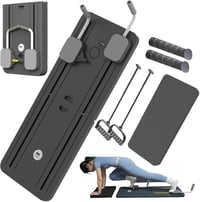 ExeractFit Hasizom Erősítő Roller Board - Automata Visszapattanó Edzőeszköz Ellenálló Gumiszalaggal, Pilates Reformer Szett, Fekete 1