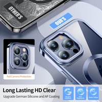 QiiStar iPhone 15 Pro Max MagSafe-kompatibilis átlátszó tok erős N52 mágnesekkel - Fekete 4