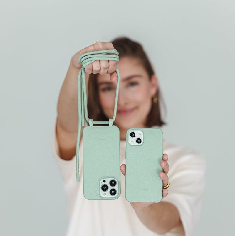 iPhone 11 Kékeszöld Ütésálló Szilikon Tok Nyakpánttal