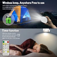 BELLALICHT LED Fali Lámpa - Vezeték Nélküli, Elemes, Érintésvezérelt, Távirányítós, 360° Forgatható Mágneses Tartó, 3 Színmód, 3 Fényerőszin 6
