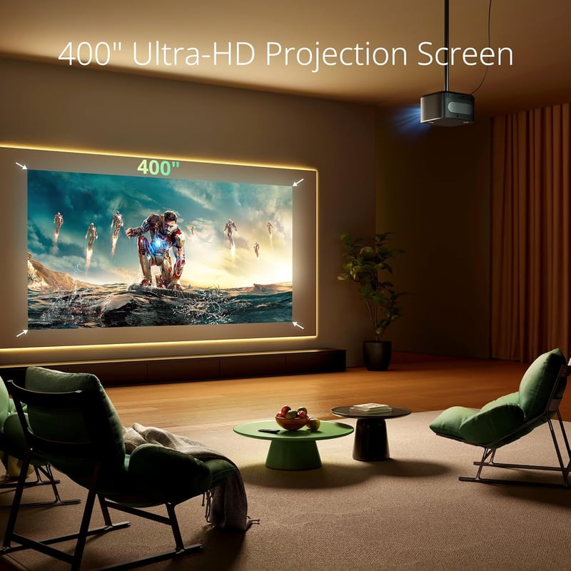 YOTON Y8 4K Projektor 22000 Lumen - WiFi Bluetooth Kétirányú, Automatikus Trapézkorrekció, 50% Zoom, 10000+ Beépített Alkalmazás, Netflix/Yo