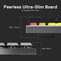 Redragon K618 Horus RGB Mechanikus Gamer Billentyűzet, Háromféle Csatlakozás, Lapos Billentyűk, Lineáris Red Switch, Dedikált Médiavezérlés 5
