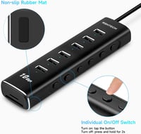 RSHTECH 8 portos USB 3.2 Hub SD/TF kártyaolvasóval, tápegységgel 7