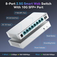 SODOLA 8-Port 2.5Gb Webes Menedzselt Switch 10G SFP+ Porttal - Alumínium Hűtéssel és Mágneses Talpakkal - LACP/QoS/VLAN Hálózati Eszköz Otth 2