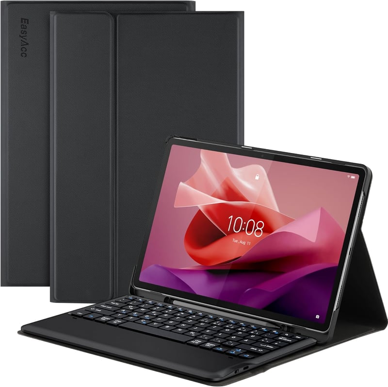 Lenovo Tab P12 2023 Bluetooth QWERTZ billentyűzetes tok, tollartóval - EasyAcc