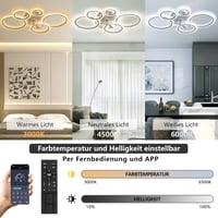 MiiR LED Mennyezeti Ventilátor Világítással - 145W, 3 Színhőmérséklet, 6 Sebesség, Távirányítóval és Applikációval, Fehér, Hálószobába, Napp 2