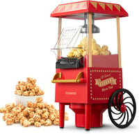 Cozeemax Retro Popcorn Készítő 1200W - Nagy Kapacitású, Zsírmentes, Piros 1