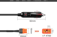 GINTOOYUN Szivargyújtó - XT60I-F Átalakító Kábel 17AWG, 1,58m, LED Jelzőfénnyel, Túlterhelés Védelemmel, Hordozható Töltőállomásokhoz, Dróno 2