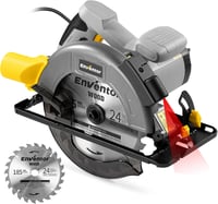 ENVENTOR 1400W Körfűrész Lézervezetővel, 6000 RPM, 62mm Vágásmélység, 185mm Fűrészlap, Rézmotoros Kézi Körfűrész Fa, PVC, Műanyag Vágásához 1