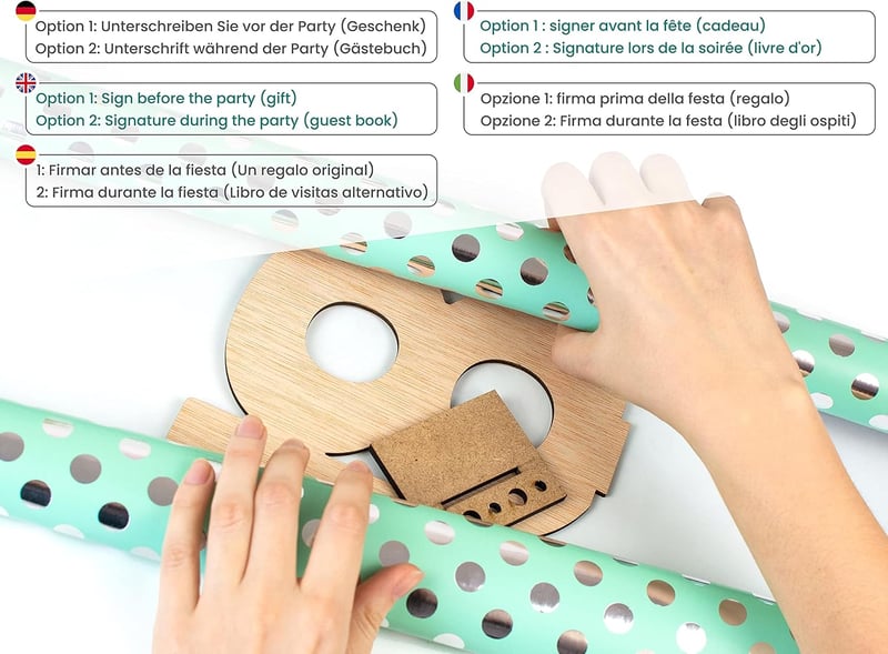 CONTRAXT Fa Születésnapi Képeslap 25 Éveseknek - Ezüst Évfordulós Ajándék Házassági Évfordulóra - Asztali Tartóval, Személyre Szabható Üdvöz