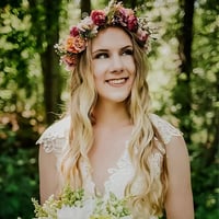 Blume esküvői virágkoszorú hajpánt menyasszonyoknak - rózsaszín 6