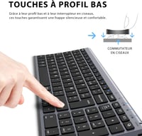 iClever BK10 Bluetooth Vezeték Nélküli Billentyűzet - Univerzális Kompatibilitás iOS/Android/Windows Eszközökhöz, Alacsony Profilú Gombok, F 4
