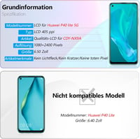 RongZy Huawei P40 Lite 5G LCD Kijelző Csere - Fekete Érintőképernyős Digitalizáló Panel Szerelőkészlettel - Mobiltelefon Alkatrész 3