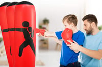 EQARD Felfújható Boxzsák Gyerekeknek 157 cm - Önálló Edzőzsák Azonnali Visszapattanással Karate, Taekwondo, MMA és Box Gyakorlásához 3