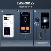 Qimic 1080P HD Endoszkóp Kamera - Dupla Lencsés, IP67 Vízálló, Android/iPhone Kompatibilis, 5m 3