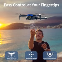 Karuisrc LED Kék Lámpás Drón 1080P HD Kamerával, Kezdőknek, Kefenélküli Motorral, 5GHz WiFi FPV Átvitel, 3D Flip, Magasságtartás, Cserélhető 3