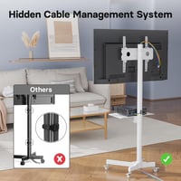 BONTEC Mobil TV Állvány Kerekekkel 23-60" Képernyőkhöz - Állítható Magasságú, Hordozható TV Kocsi Tálcával, 40kg Teherbírás, VESA 400x400mm, 7