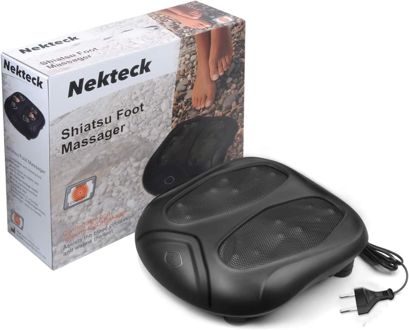 Nekteck Elektromos Talpmasszírozó - 18 Gömbös Shiatsu Melegítő Funkcióval és Érintővezérléssel