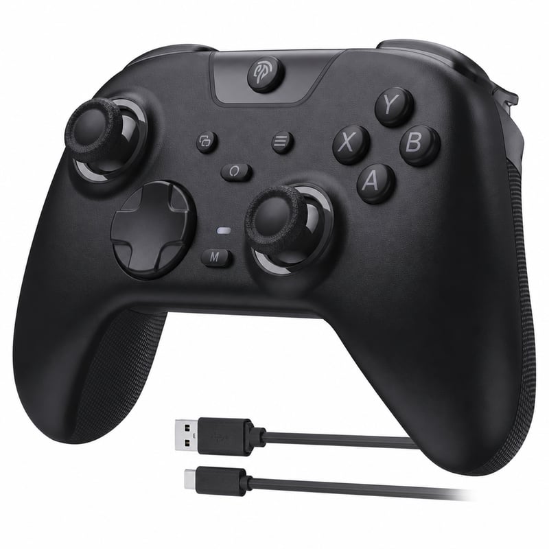 Controller Wireless EasySMX X05 Pro pentru PC, negru – defect, funcționează parțial: iluminare RGB nefuncțională (stare: vezi poza a 2-a)