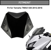 PSLER Motorkerékpár Szélvédő TMAX 530 2012-2016 Modellekhez - Fekete ABS Műanyag Szélfogó Plexi, Első Burkolat, Szélterelő 2