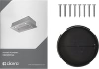Ciarra CBCS5913A Páraelszívó Alap, 52 cm Széles, 300 m³/h Teljesítmény, Rozsdamentes Acél, LED Világítás, 3 Fokozat, Alumínium Zsírszűrő, CB 9