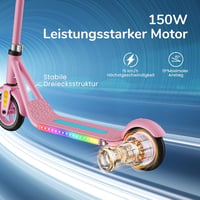 Escroll elektromos roller gyerekeknek 6+ - LED, Bluetooth, állítható magasság 6