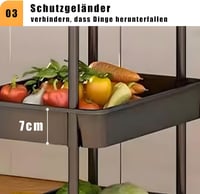 MaxEarn 5 szintes konyhai görgős állvány, 132 cm, fekete, sokoldalú tárolórendszer konyhába, irodába 5