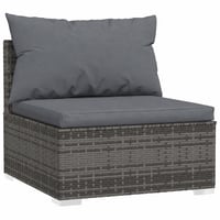 Canapea de mijloc pentru grădină vidaXL cu perne, poliratan gri, 70x70x60,5 cm — ușor ruginită, fără manual (stare: vezi a 2-a imagine) 1