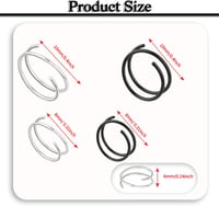 DIVINA VITAE 8 db Orr Piercing Szett - Spirál és Dupla Karika Orrpiercing, Helix Piercing, 316L Sebészeti Acél, 8/10 mm, Fekete és Ezüst 2
