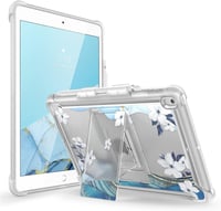 Apple iPad 10.2" Virágmintás Szürke Szilikon Tok Állvánnyal (9./8./7. generáció) 1