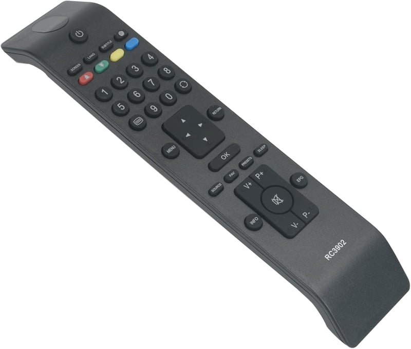ALLIMITY Univerzális Távirányító Inno Hit TV-hez - Kompatibilis IH22914T19B, IH26916T17B és Más Modellekkel, 10m Hatótávolság, Ergonomikus
