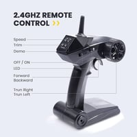 Barcă cu telecomandă DEERC cu LED-uri, viteză de peste 20 km/h, barcă RC impermeabilă pentru piscină și lac, cu 2 baterii, reîncărcabilă USB 7