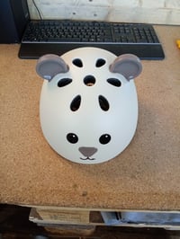 Cască de bicicletă pentru copii HUDORA Beary XXS/XS (48-52 cm), culoarea mocca, cu bandă reglabilă pentru cap — ușor îndoită în partea din spate (stare: vezi a 2-a fotografie) 2