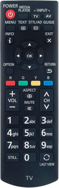 ALLIMITY RCA39126 Távirányító Panasonic Viera TV-hez - Kompatibilis TX-24D300E TX-32DW334 TX-43E303E és más modellekkel, 10m Hatótáv

AI: I' 1