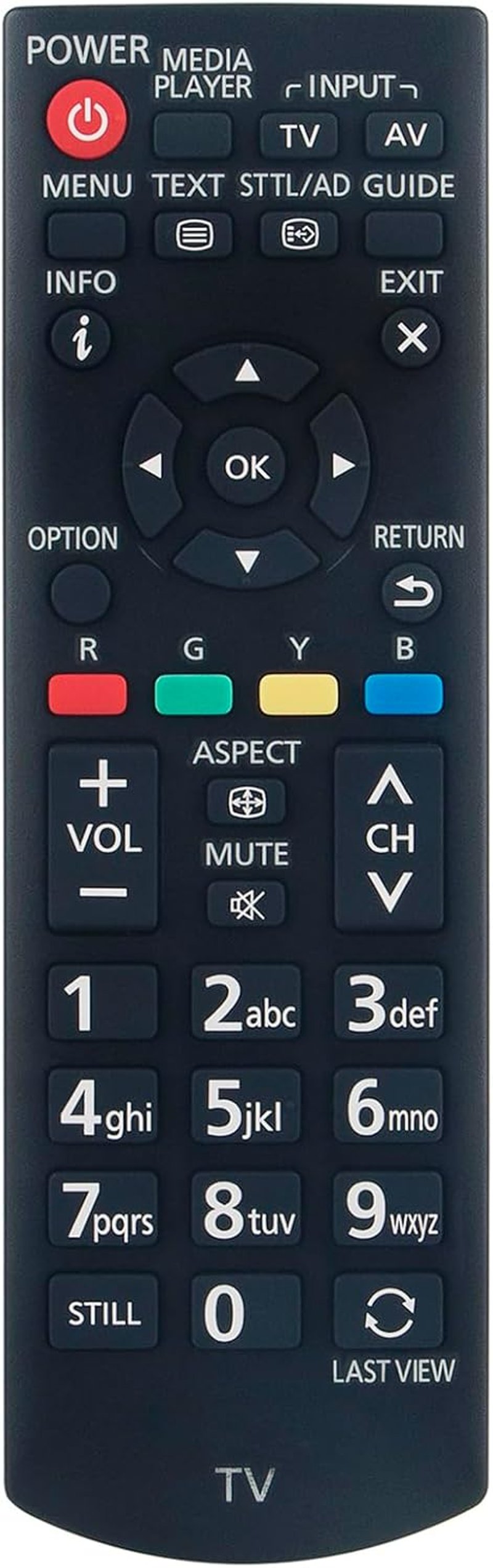 ALLIMITY RCA39126 Távirányító Panasonic Viera TV-hez - Kompatibilis TX-24D300E TX-32DW334 TX-43E303E és más modellekkel, 10m Hatótáv

AI: I'
