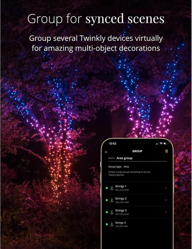 Twinkly 250 LED RGB okos fényfüzér, kültéri-beltéri, HomeKit/Alexa/Google kompatibilis, 20m
