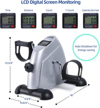 Sportneer Elektromos Mini Szobakerékpár LCD Kijelzővel - Időseknek, Ezüst 4