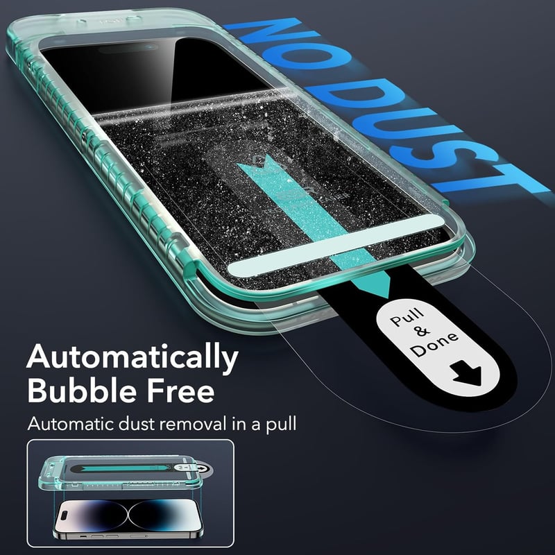 iPhone 14 Pro ESR Armorite edzett üveg képernyővédő fólia szett + kameravédő, 3db