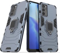 Oppo Reno6 5G Kék Tok + 2 Üvegfólia, Forgatható Gyűrűs Állvánnyal 2