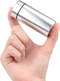 OZCHIN 2 db Alumínium Tárolódoboz 80ml - Hordozható Légmentes Szagszigetelő Tartály Fűszerekhez, Kávéhoz, Teához - Fekete+Ezüst 2
